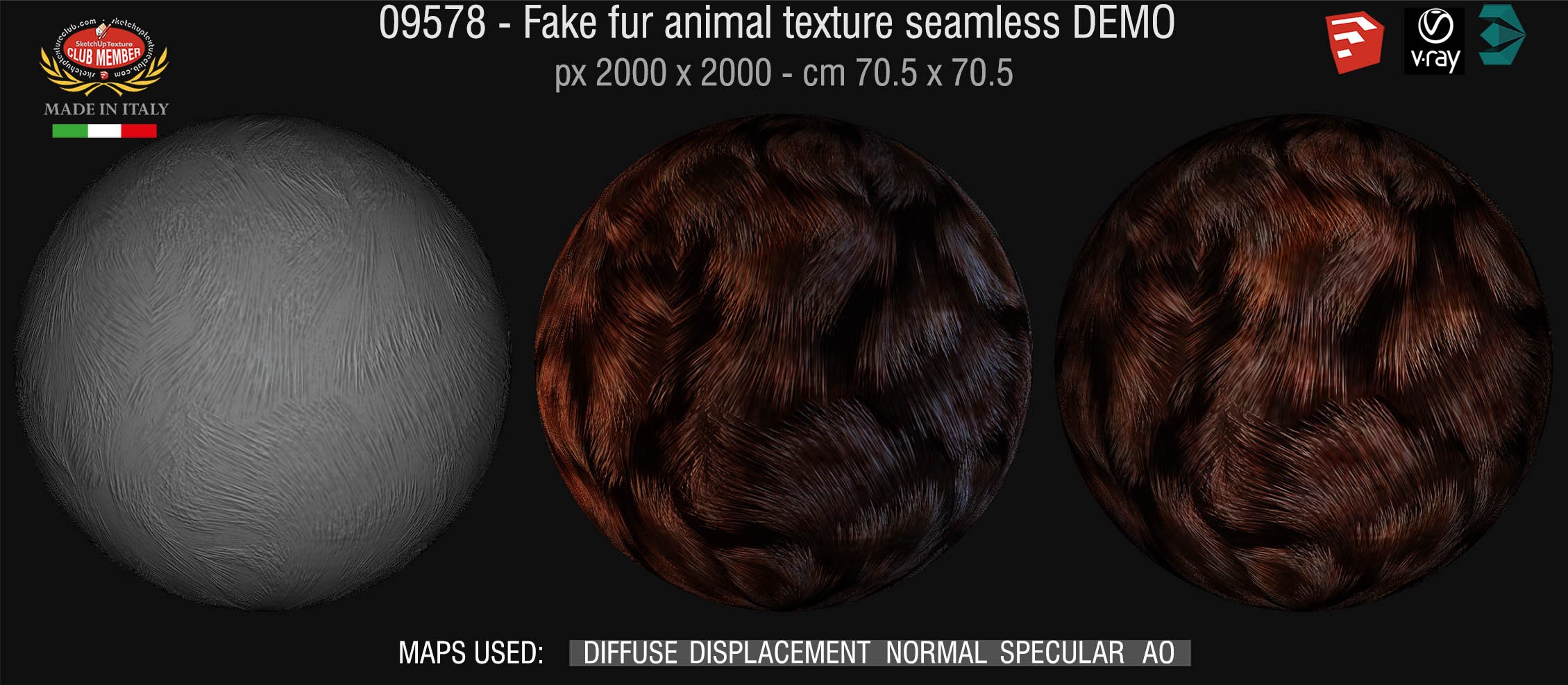 09578 HR fake fur animal texture seamless + maps DEMO