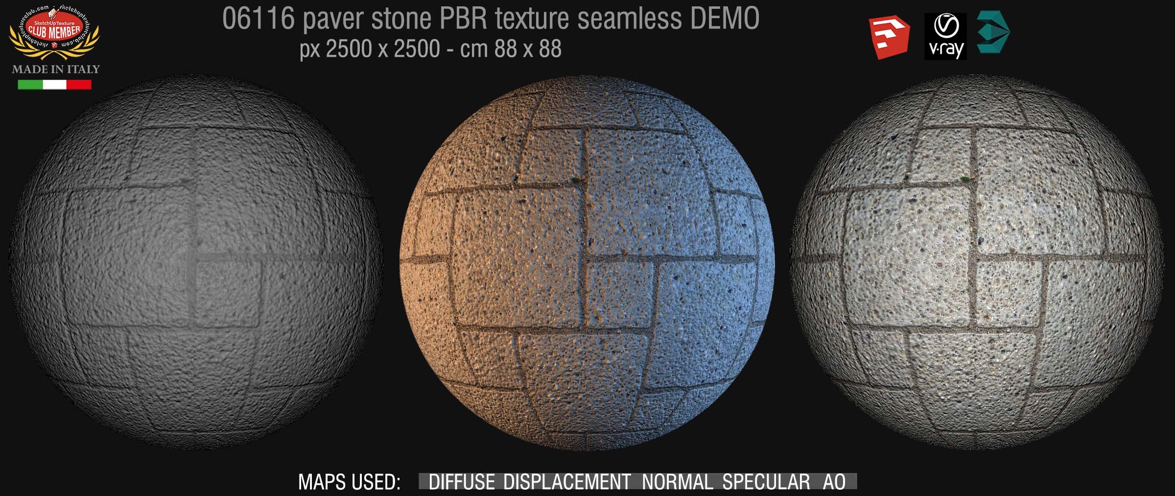 06116 paver stone PBR texture seamless DEMO