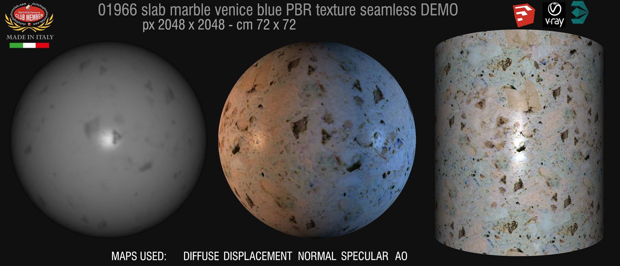 01966 slab marble venice blue texture seamless DEMO