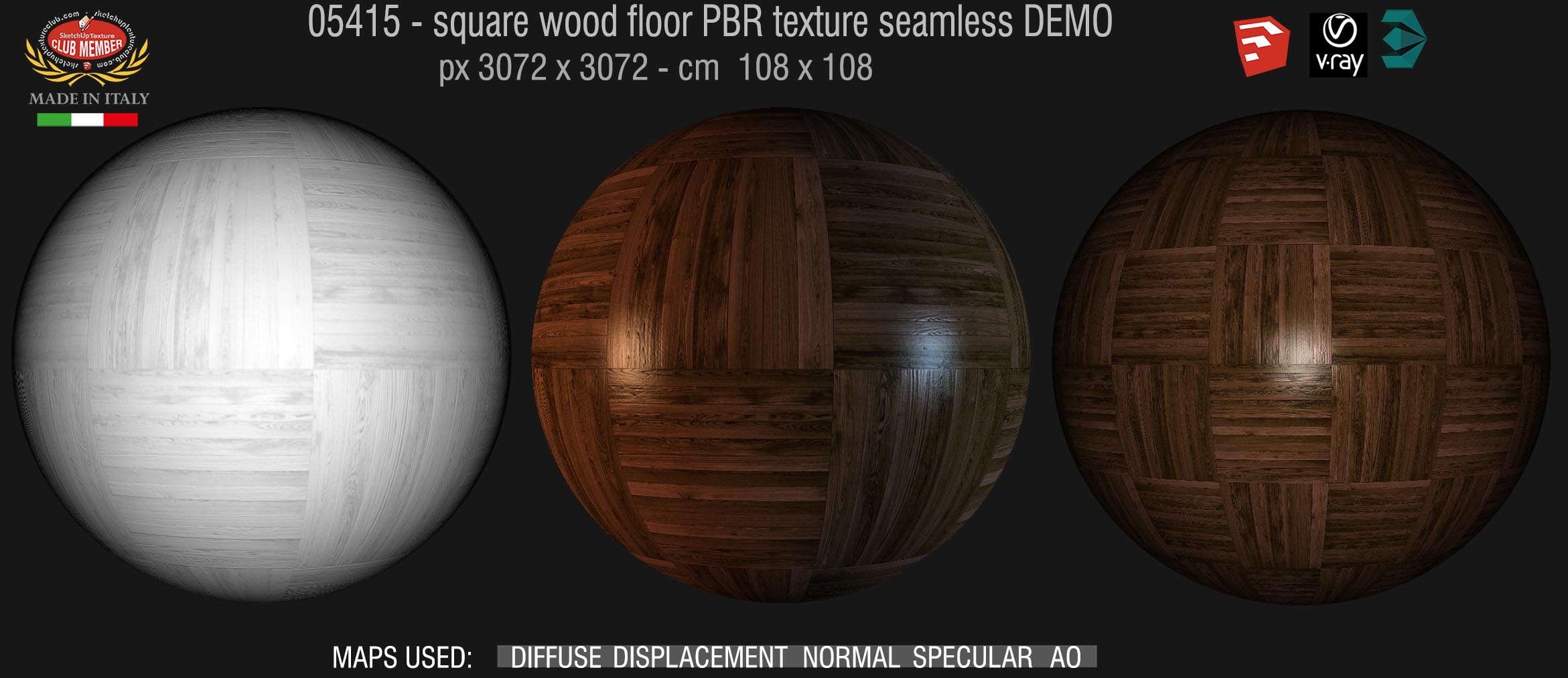 05415 square wood floor PBR texture seamless DEMO
