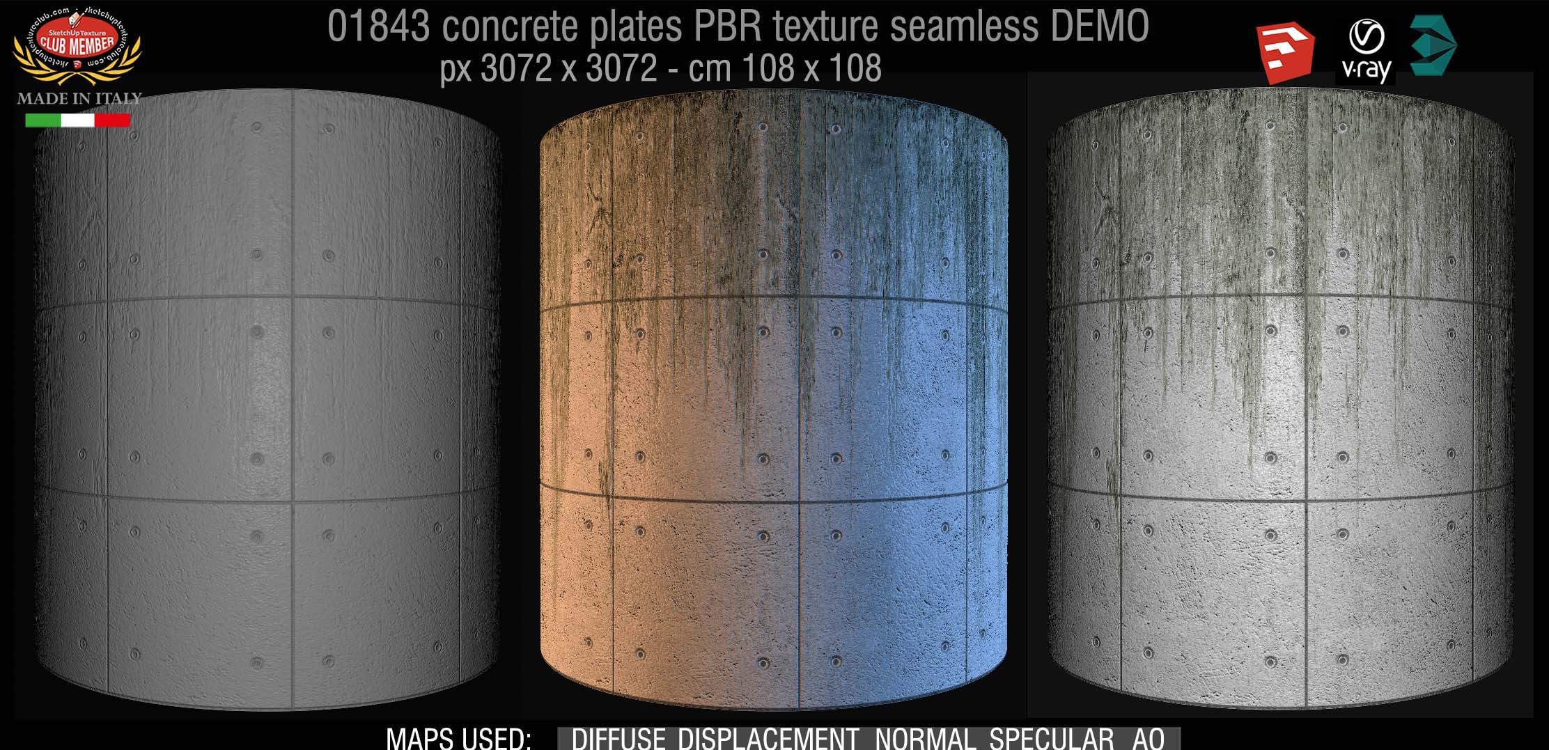 01843 Tadao Ando concrete plates PBR texture seamless DEMO
