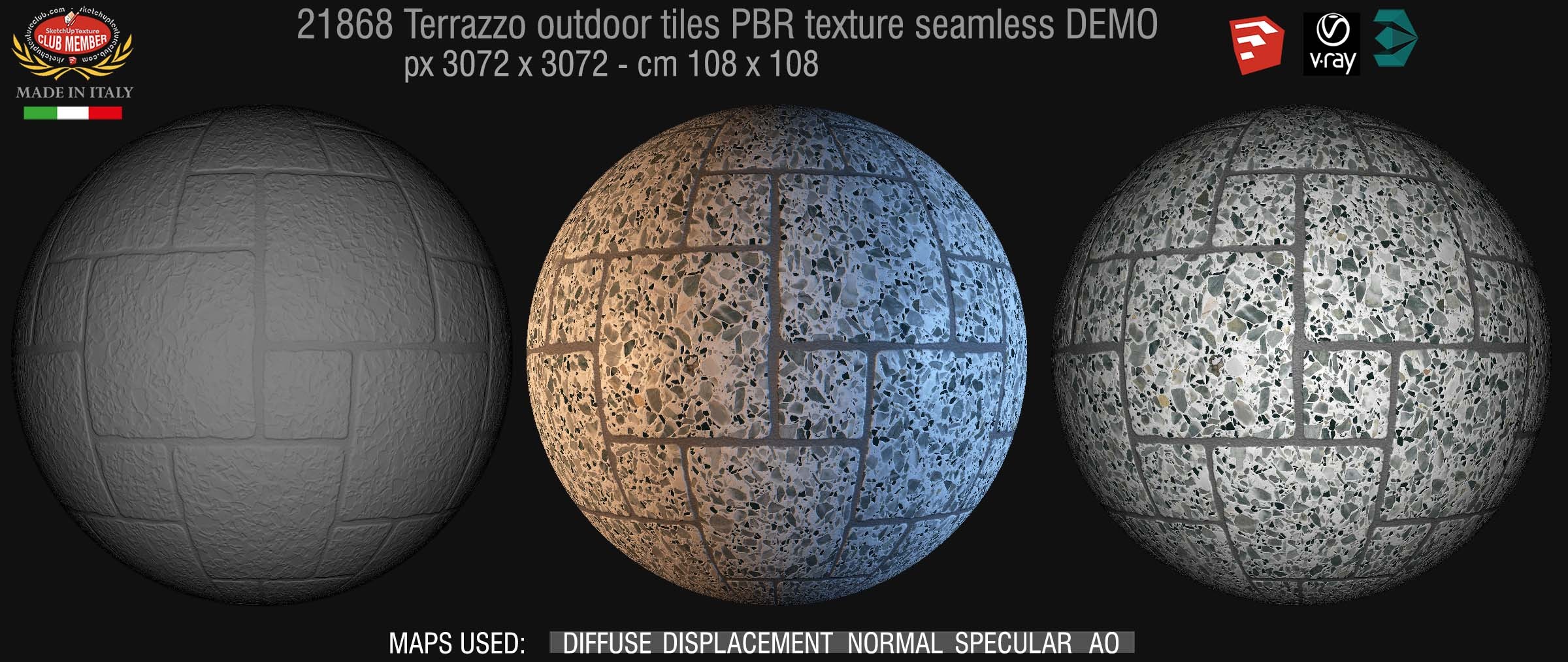 21868 terrazzo outdoor tiles PBR texture seamless DEMO