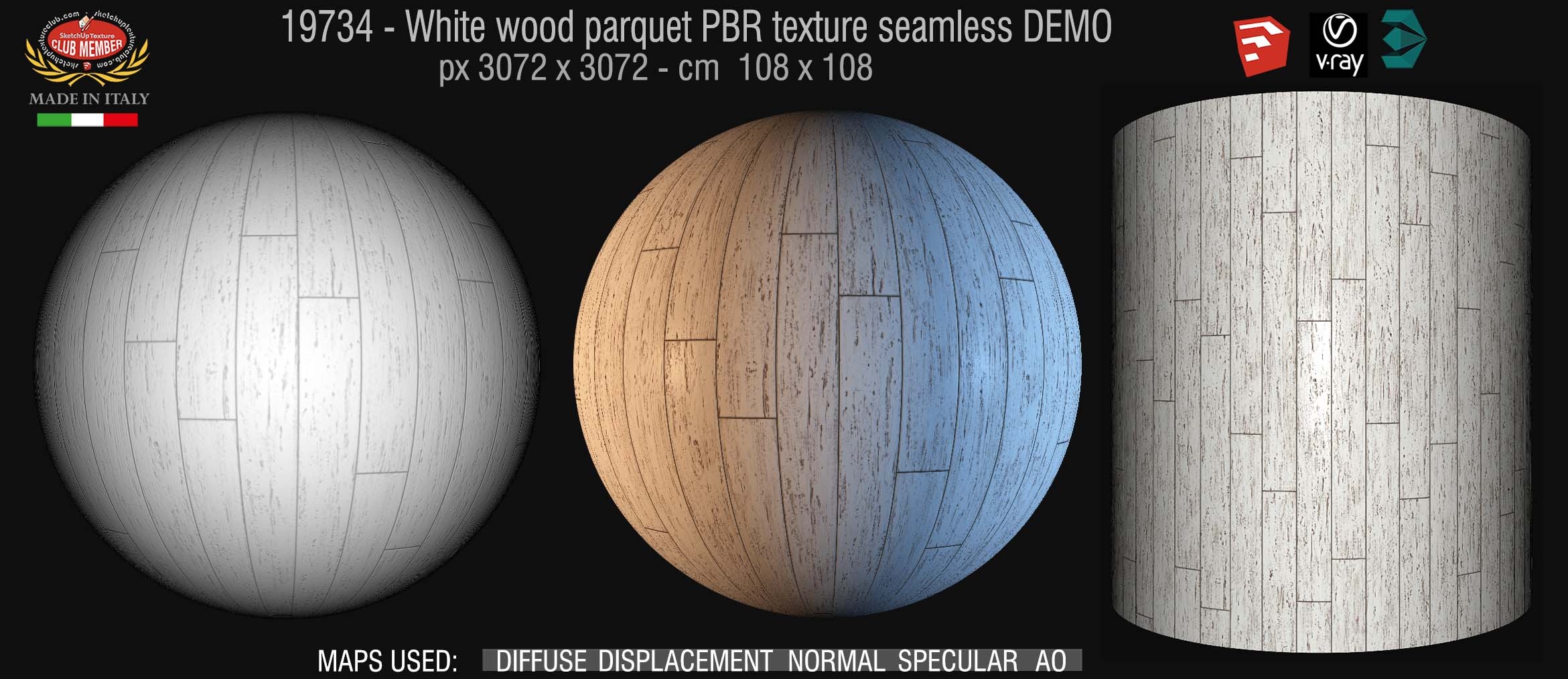 19734 white parquet PBR texture seamless DEMO