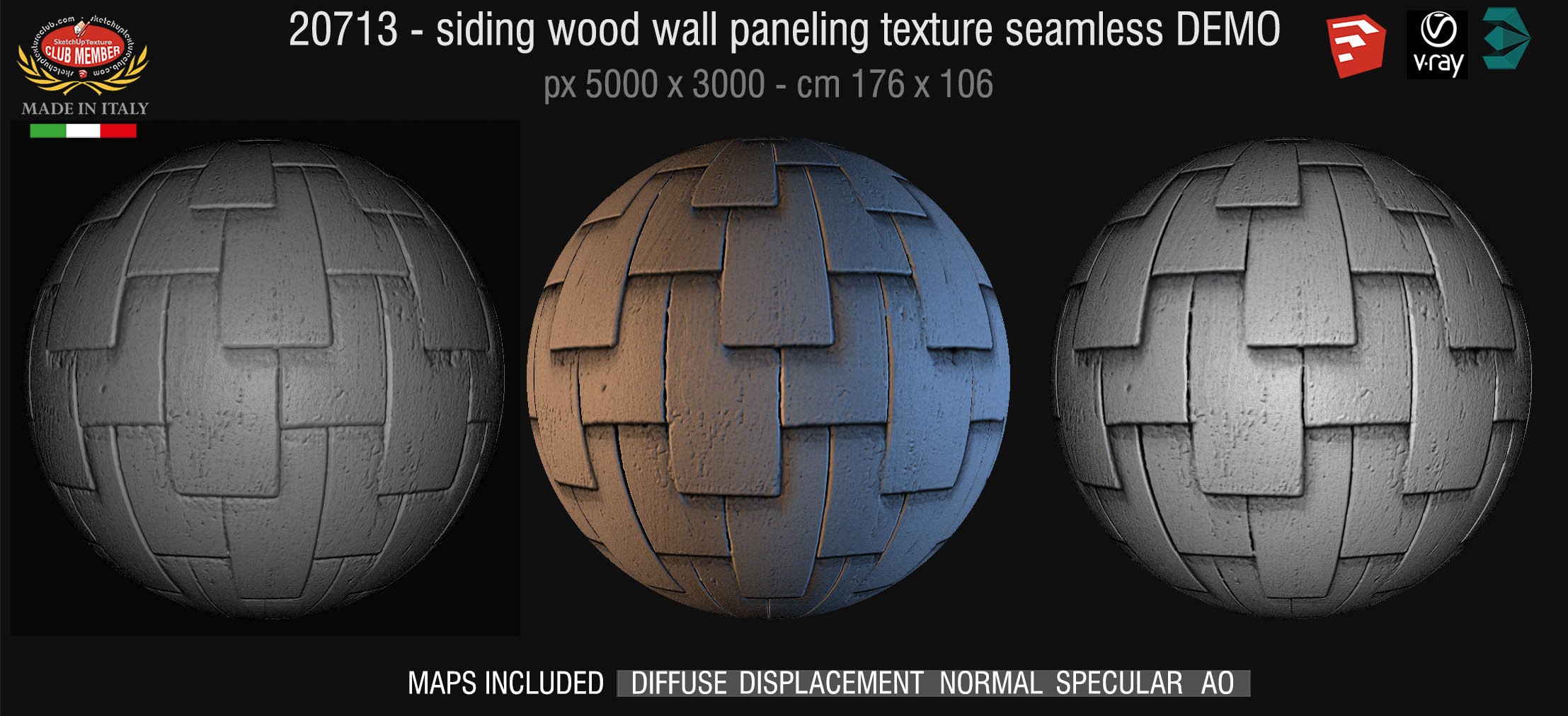 20713 HR Siding wood wall paneling texture + maps DEMO