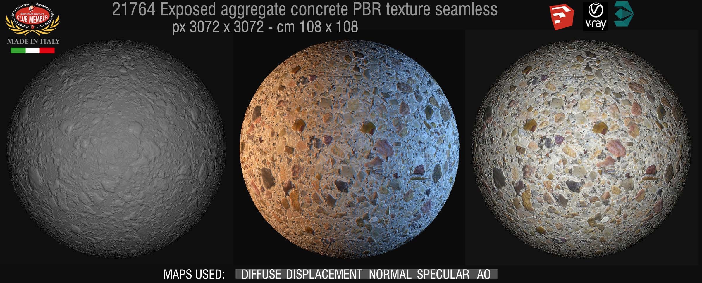 21764 Exposed aggregate concrete PBR texture seamless DEMO