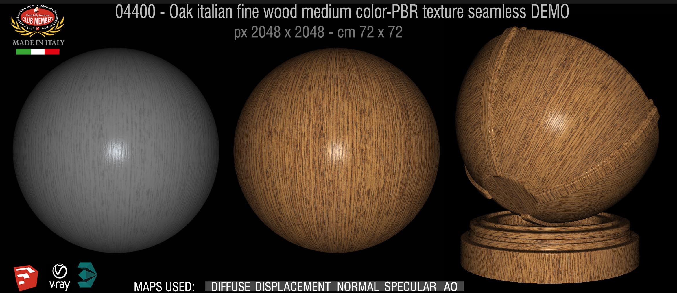 04400 Oak italian fine wood medium color-PBR texture seamless DEMO