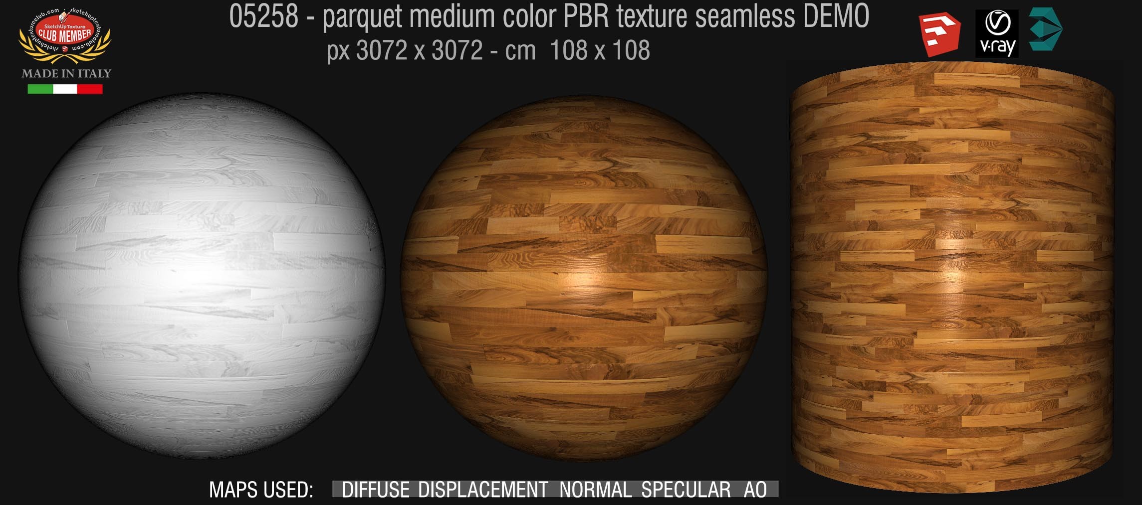 05258 parquet medium color PBR texture seamless DEMO