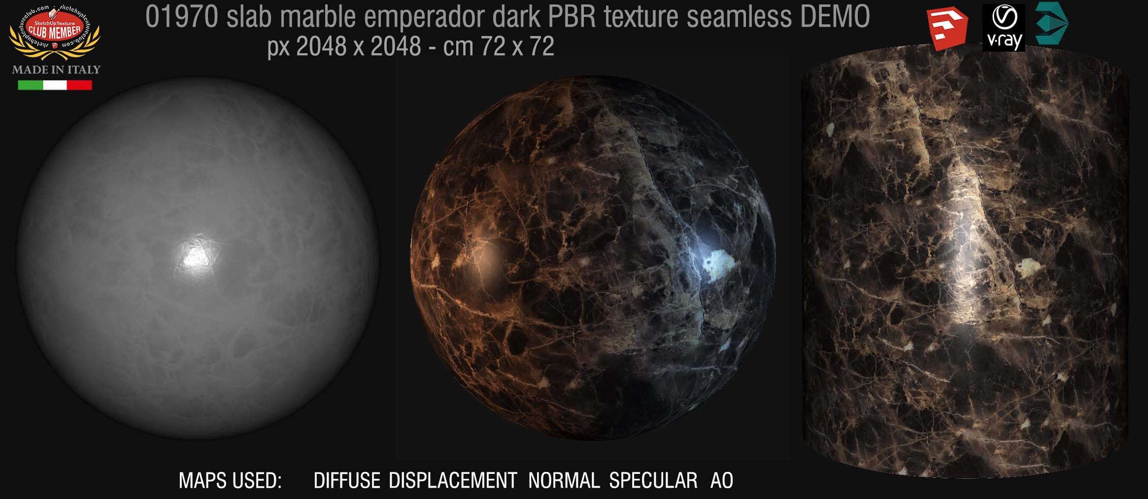 01970 slab brown marble emperador PBR texture seamless DEMO