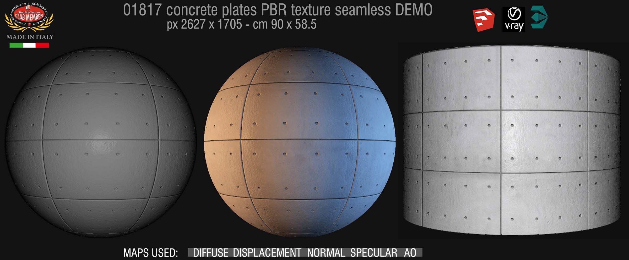 01817 Tadao Ando concrete plates PBR texture seamless DEMO