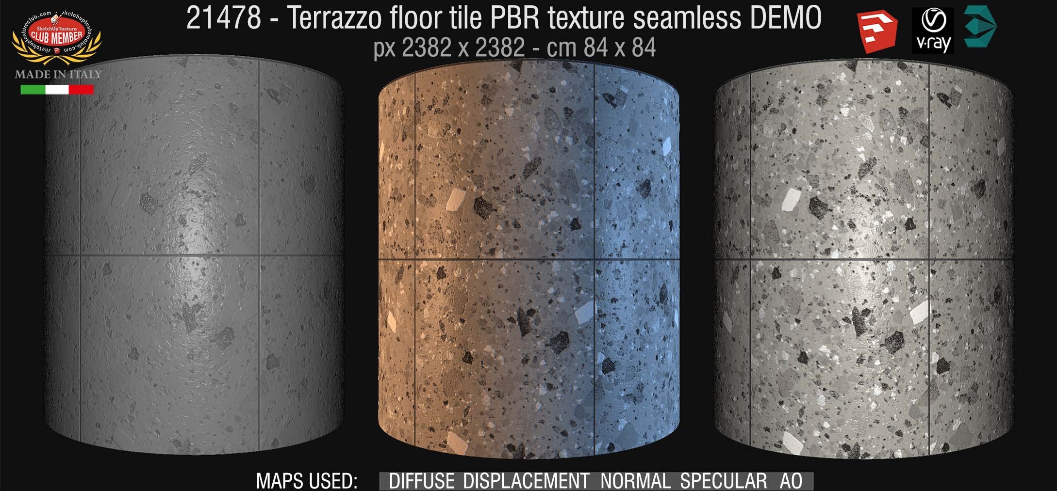 21478 terrazzo floor tile PBR texture seamless DEMO