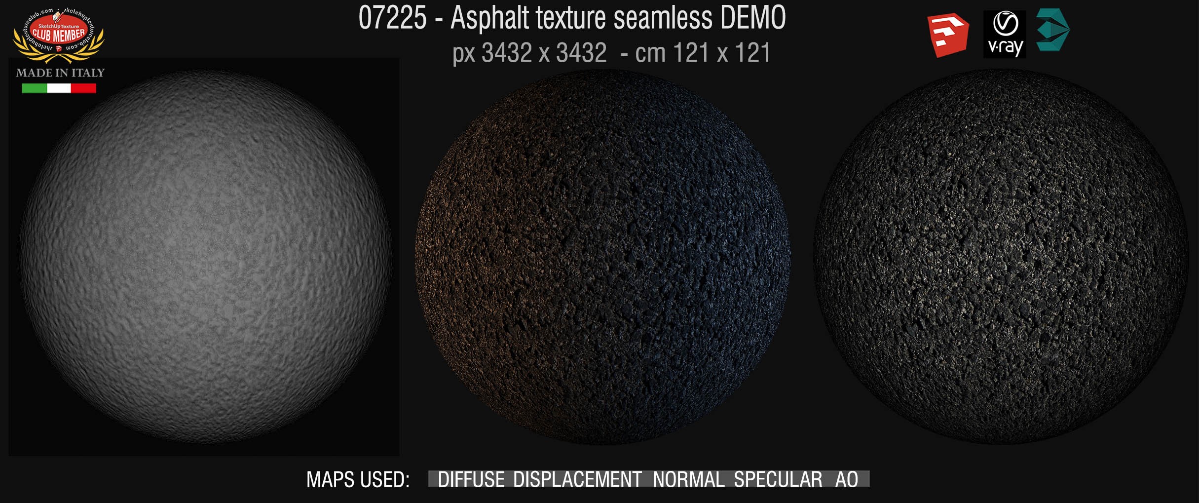 07225 Asphalt texture seamless + maps DEMO