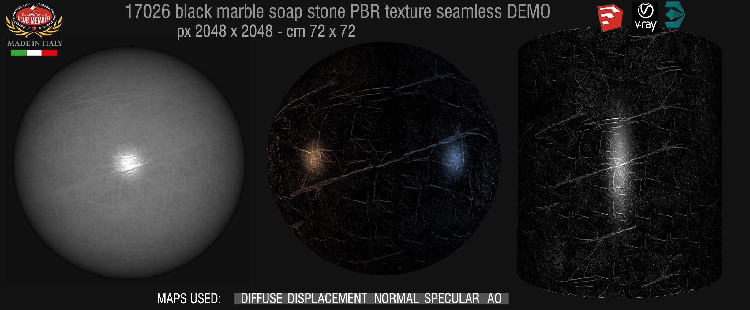 17026 black slab marble soap stone PBR texture seamless DEMO