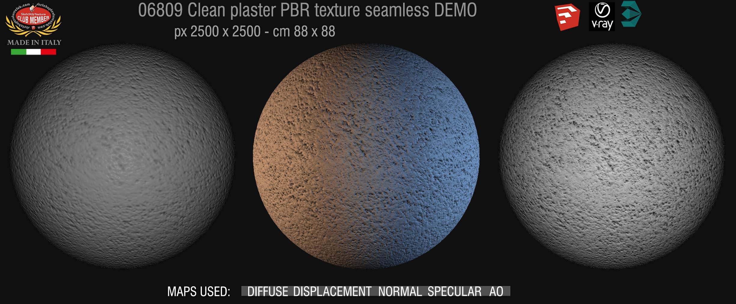 06809 Clean plaster PBR texture seamless DEMO