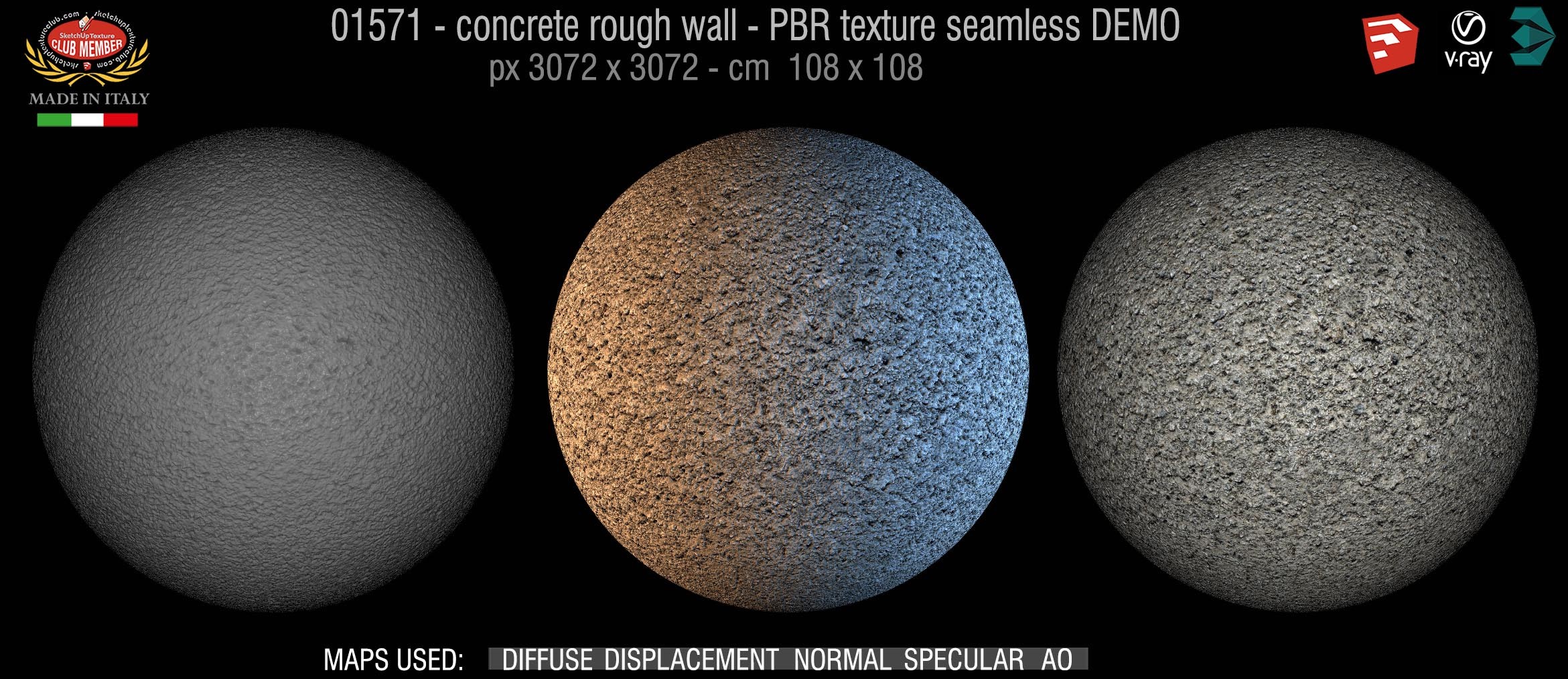 01571 concrete rough wall PBR texture seamless DEMO
