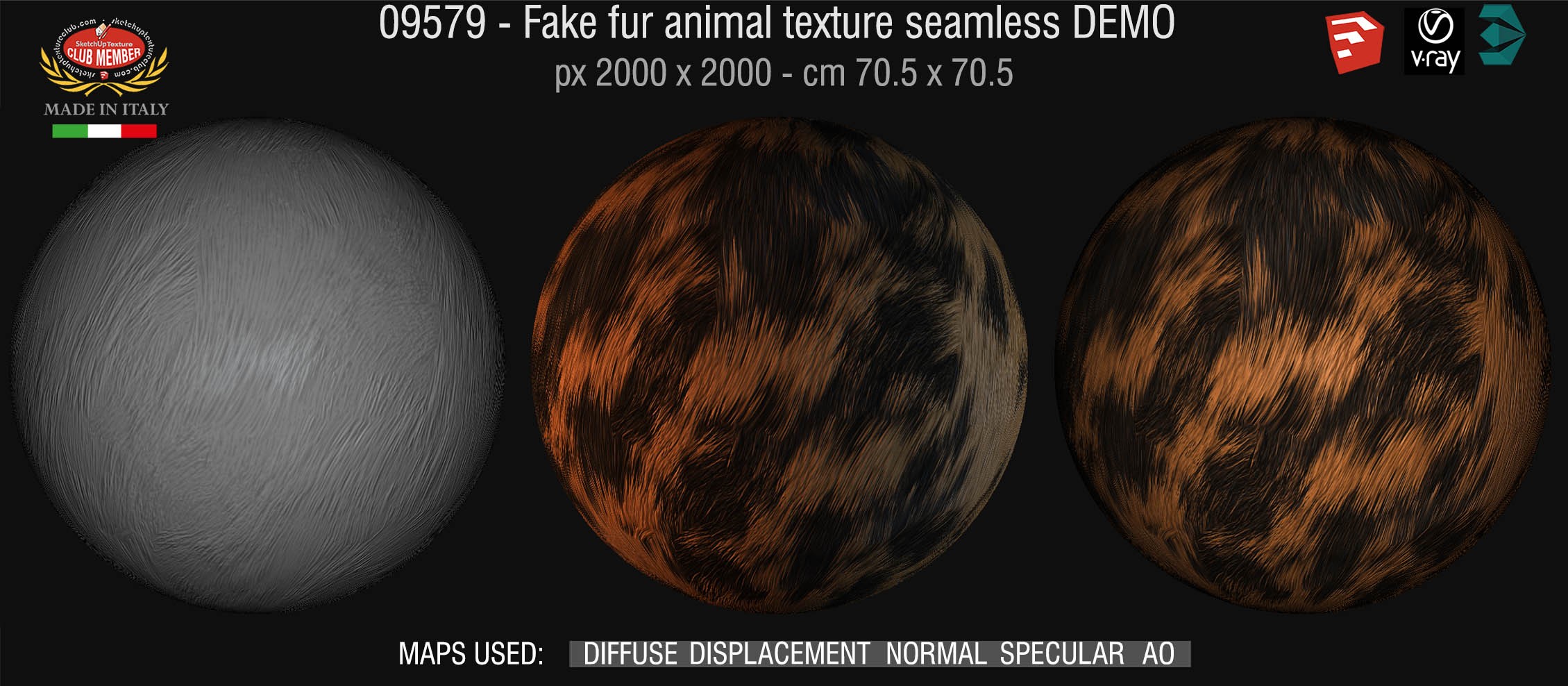 095879 HR fake fur animal texture seamless + maps DEMO