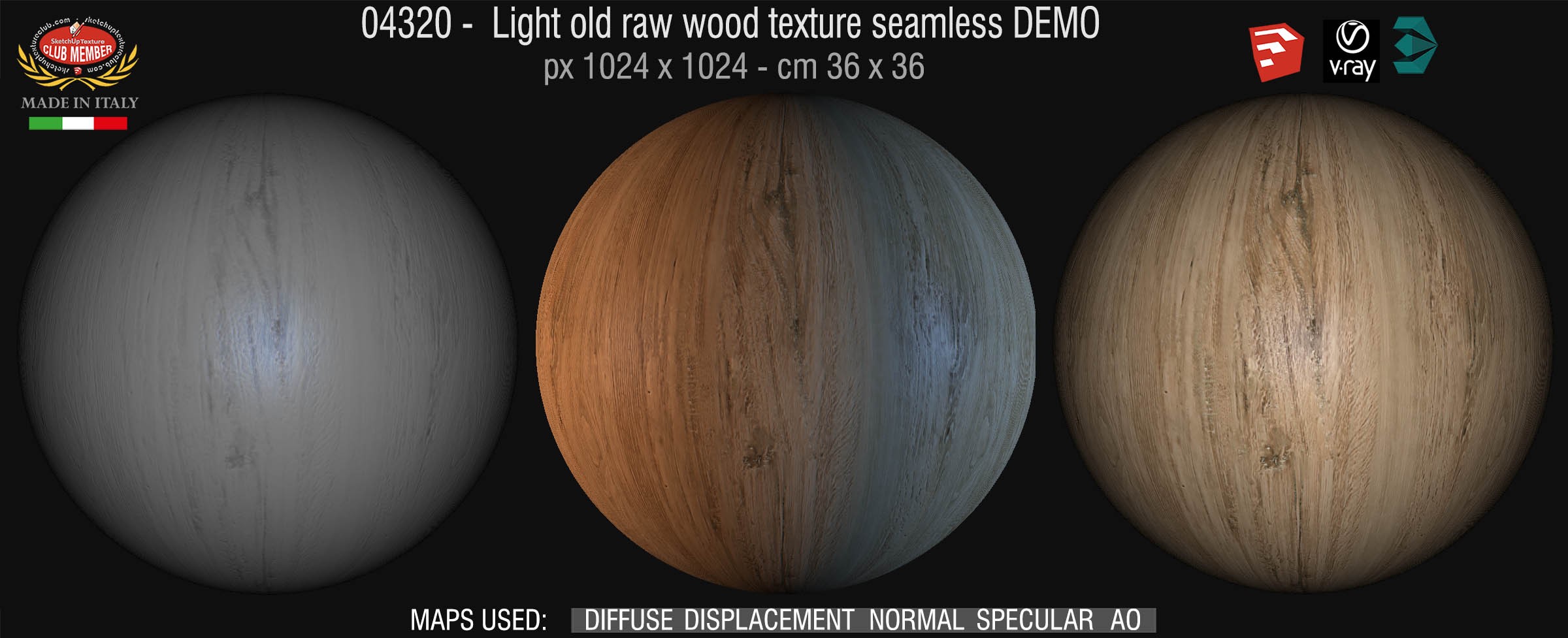 04320 Light old raw wood PBR texture seamless DEMO