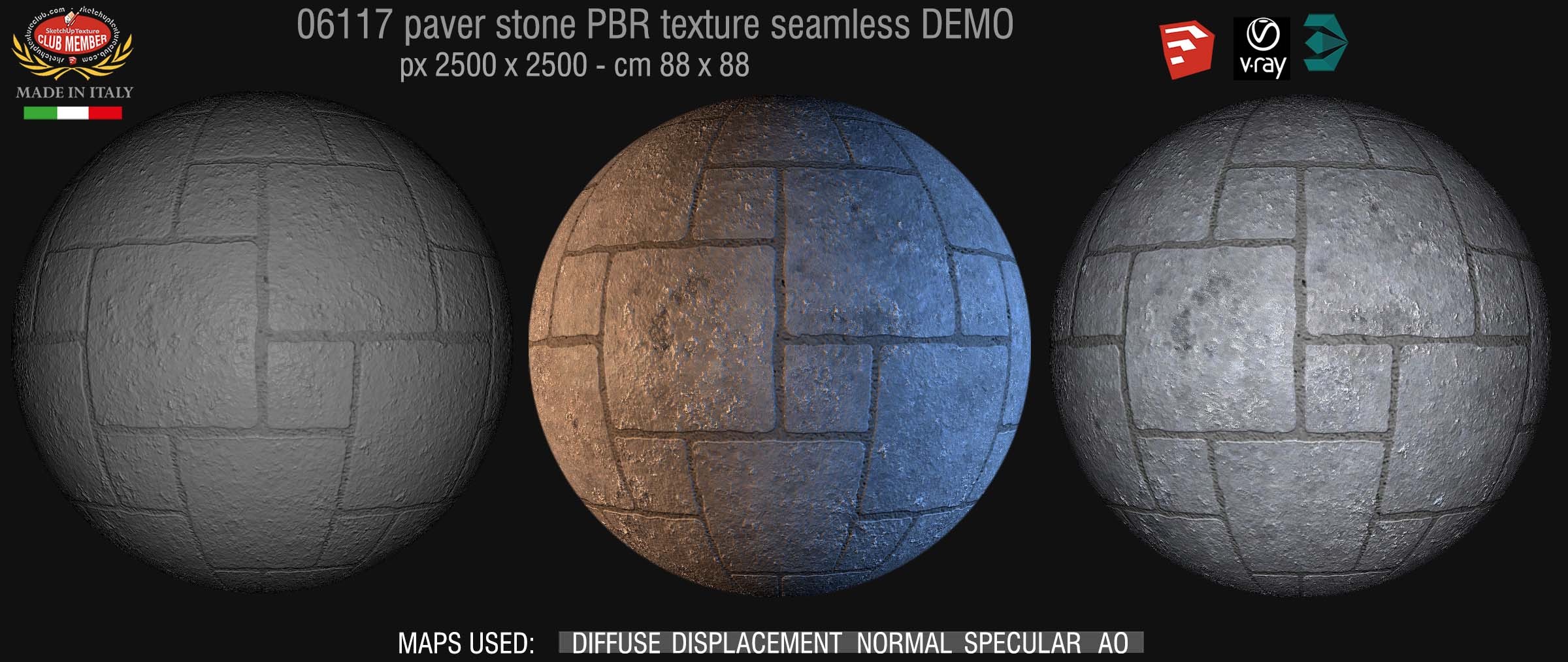 06117 paver stone PBR texture seamless DEMO