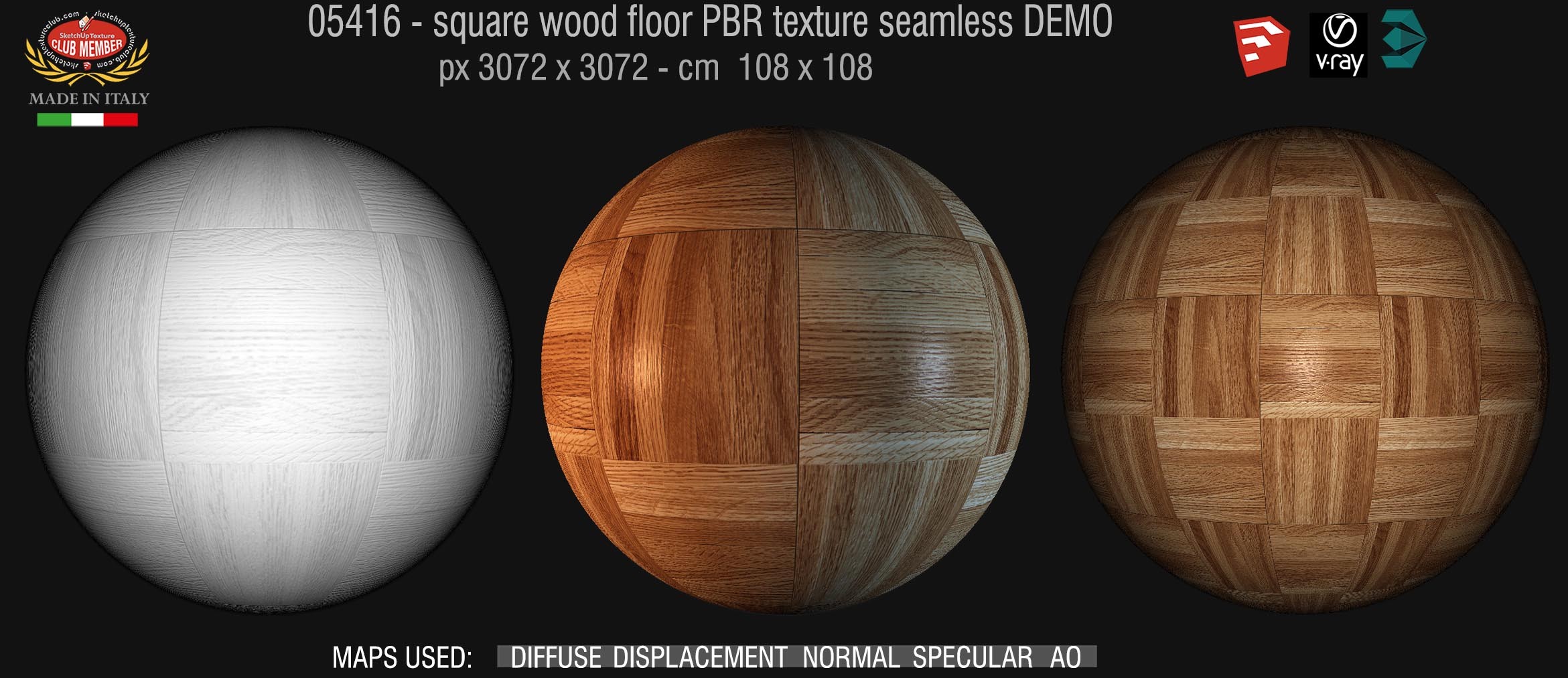 05416 square wood floor PBR texture seamless DEMO