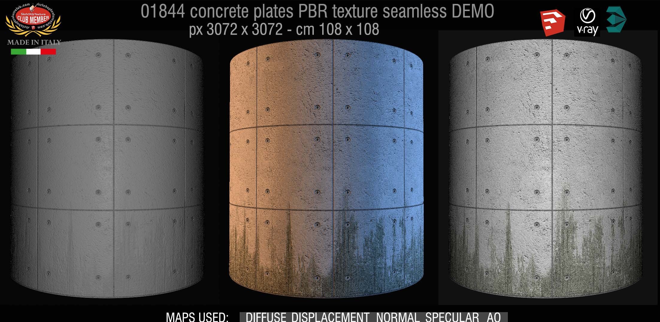 01844 Tadao Ando concrete plates PBR texture seamless DEMO