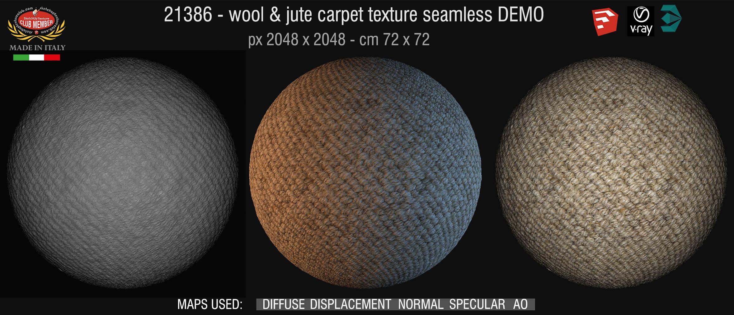 21386 wool & jute carpet texture-seamless + maps DEMO