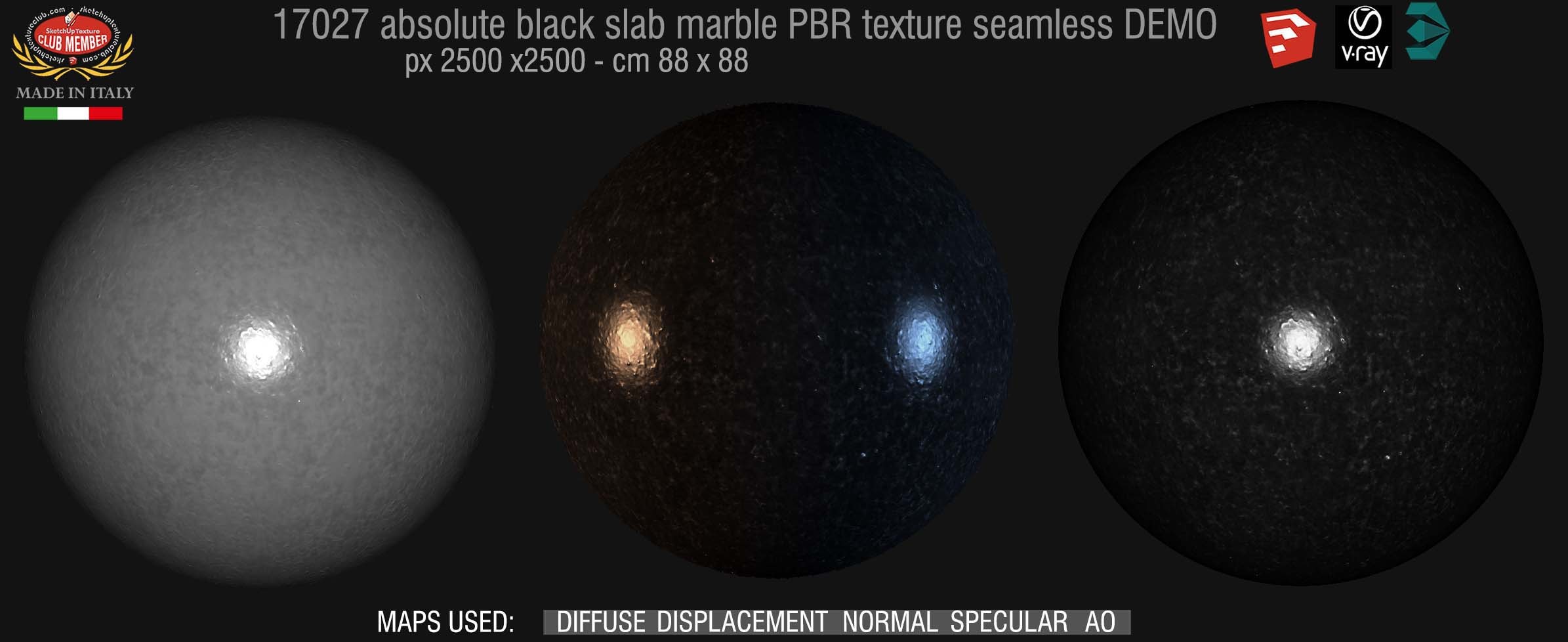 17027 absolute black slab marble PBR texture seamless DEMO