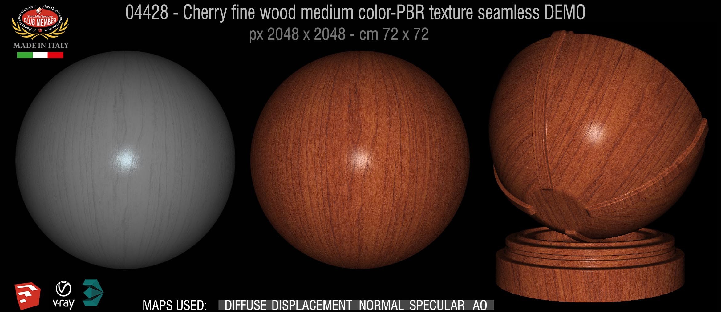 04428 Cherry fine wood medium color-PBR texture seamless DEMO