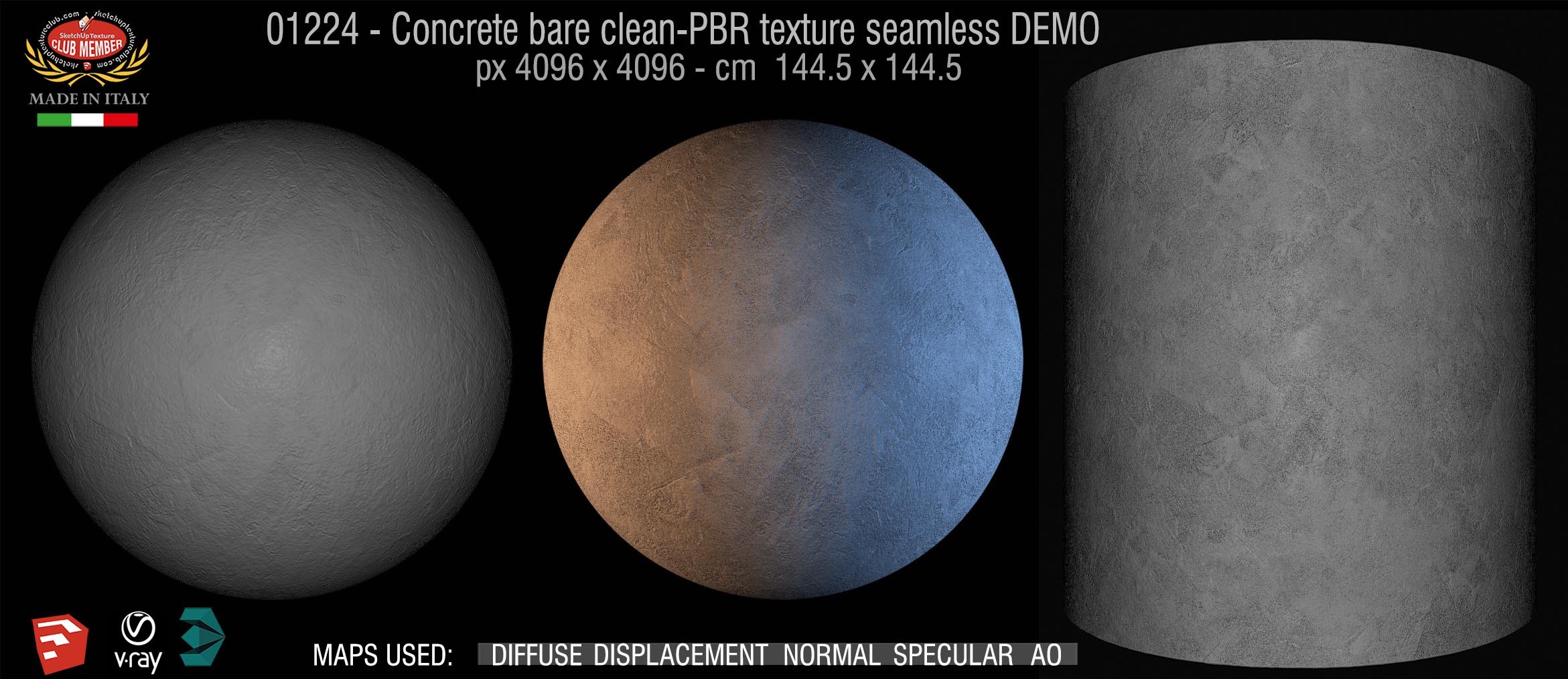 01224 Concrete bare clean-PBR texture seamless DEMO