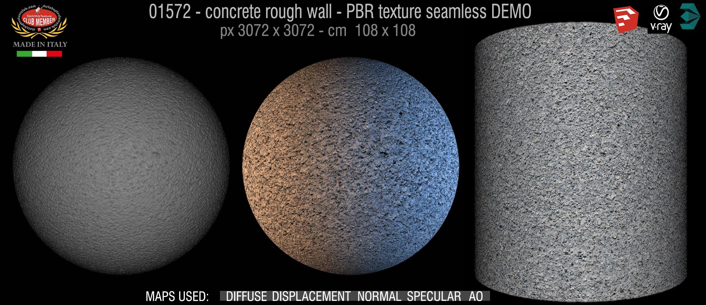 01572 concrete rough wall PBR texture seamless DEMO