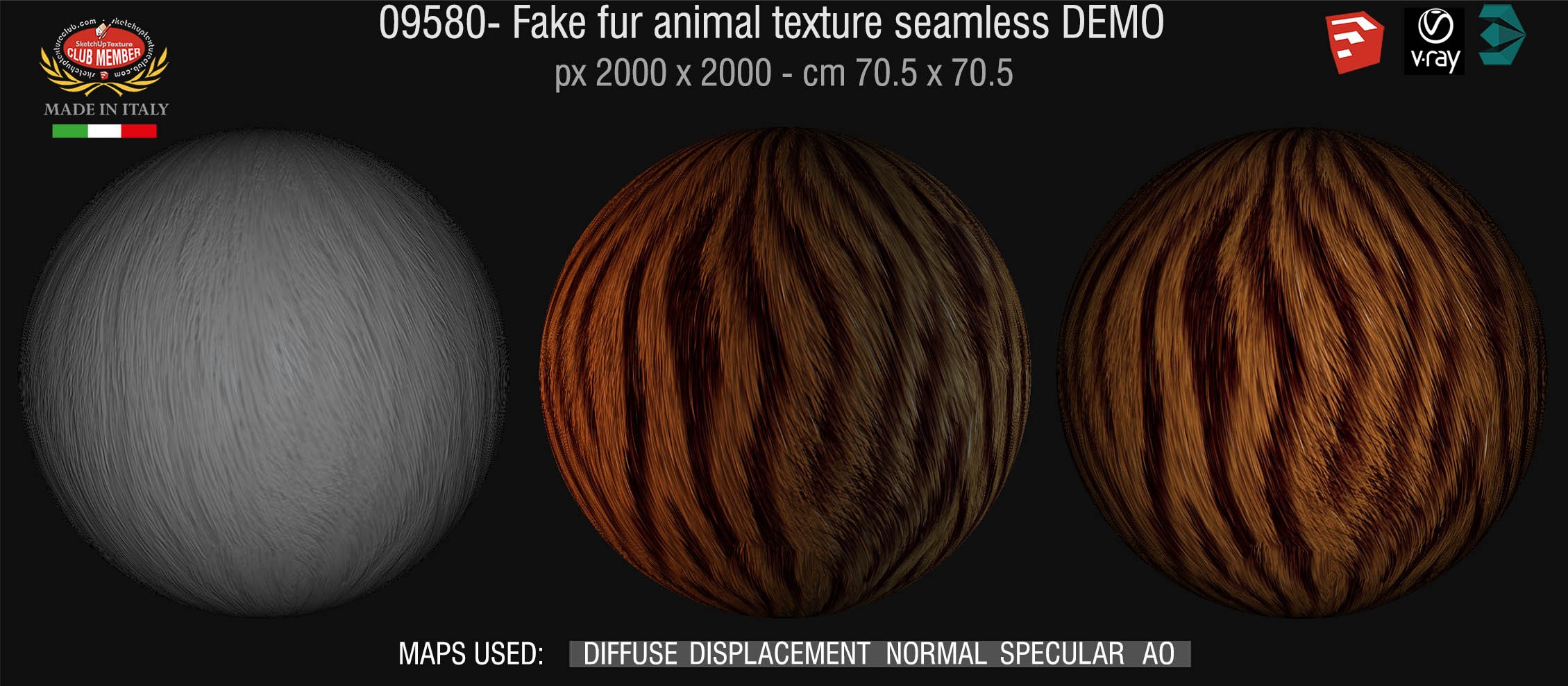 09580 HR fake fur animal texture seamless + maps DEMO