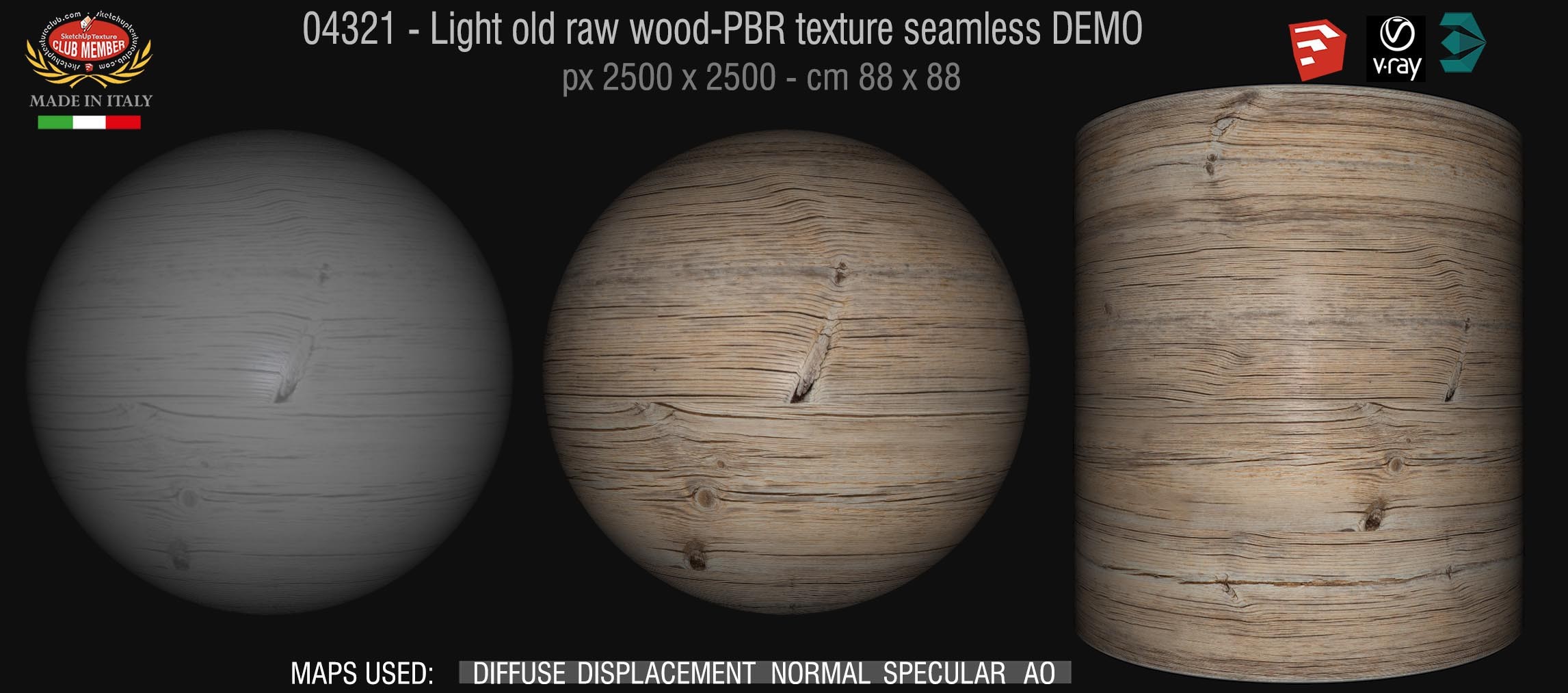 04321 Light old raw wood-PBR texture seamless DEMO