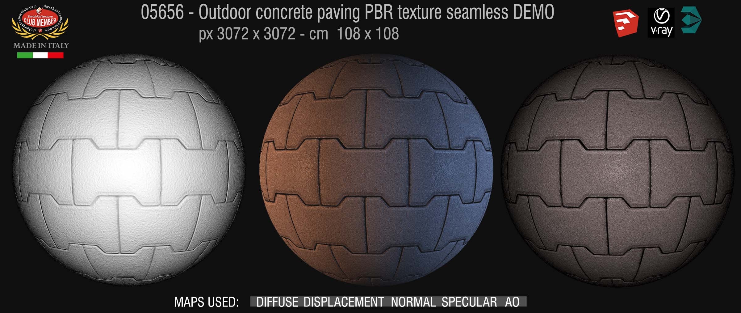 05656 Paving outdoor concrete regular block PBR texture seamless DEMO