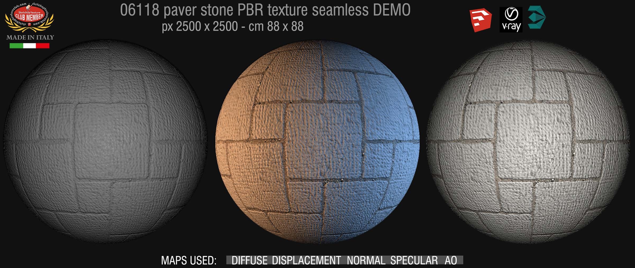 06118 paver stone PBR texture seamless DEMO