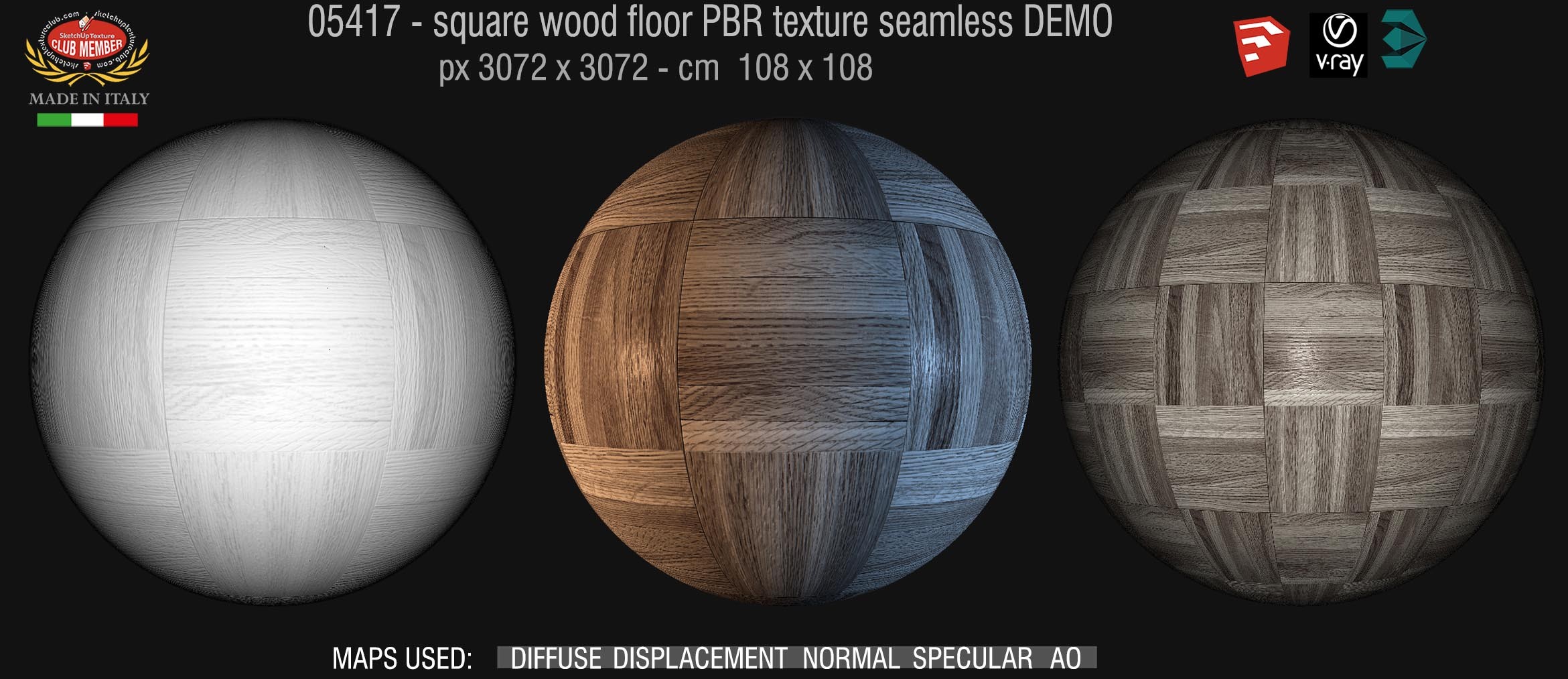05417 square wood floor PBR texture seamless DEMO
