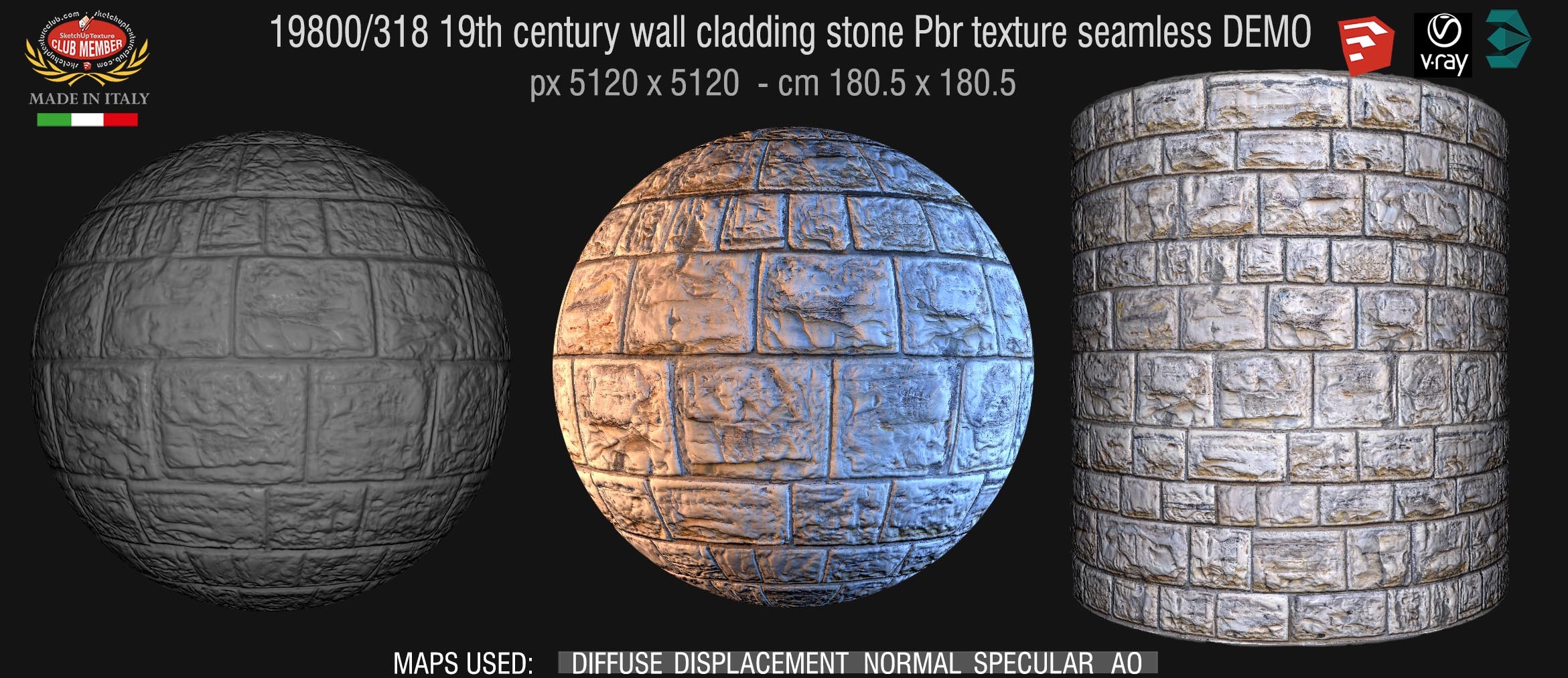 318_19th century wall cladding pbr stone texture DEMO