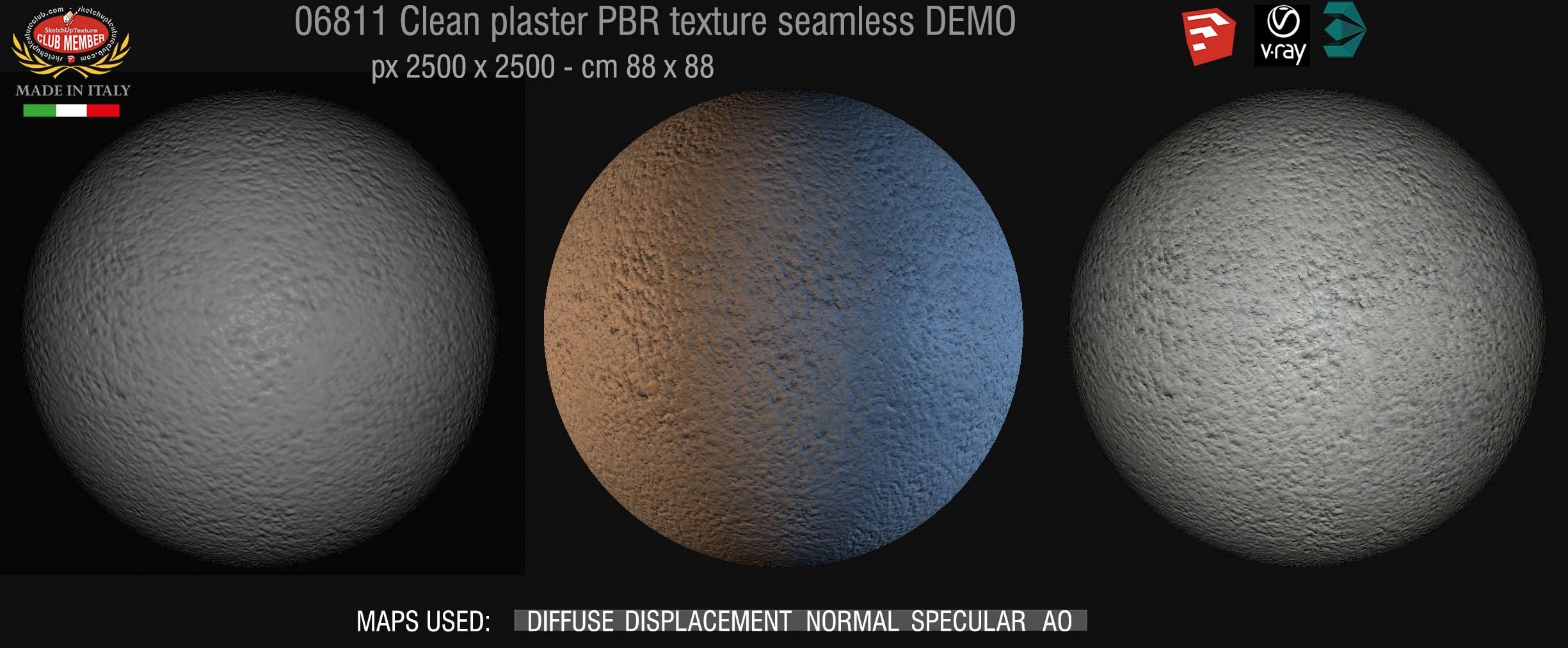 06811 Clean plaster PBR texture seamless DEMO