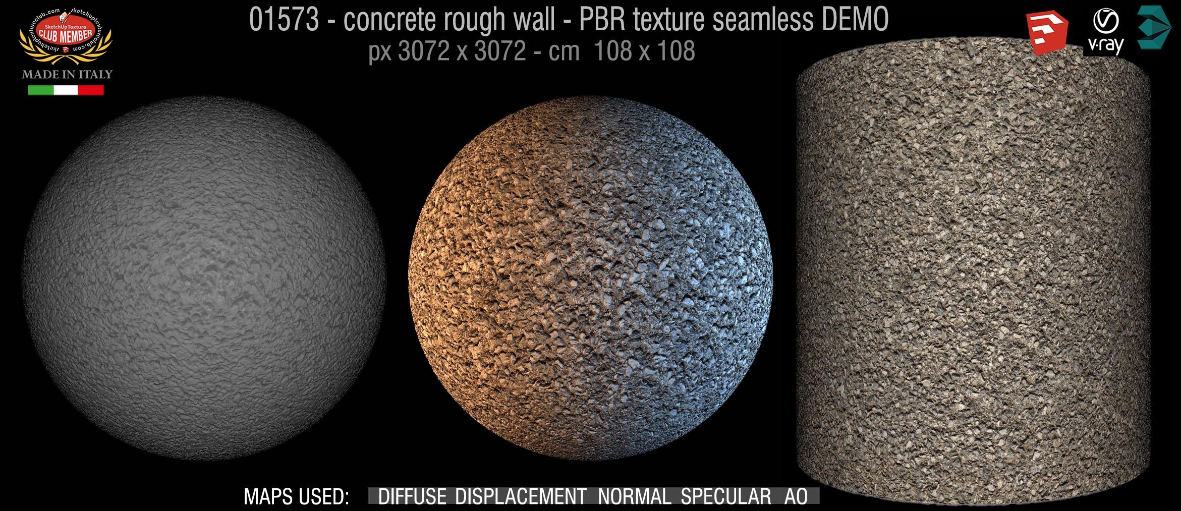 01573 concrete rough wall PBR texture seamless DEMO