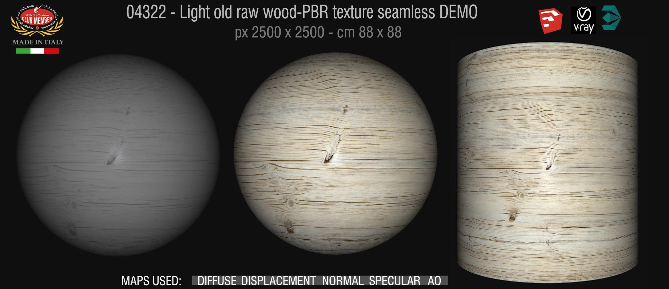 04322 White old raw wood-PBR texture seamless DEMO