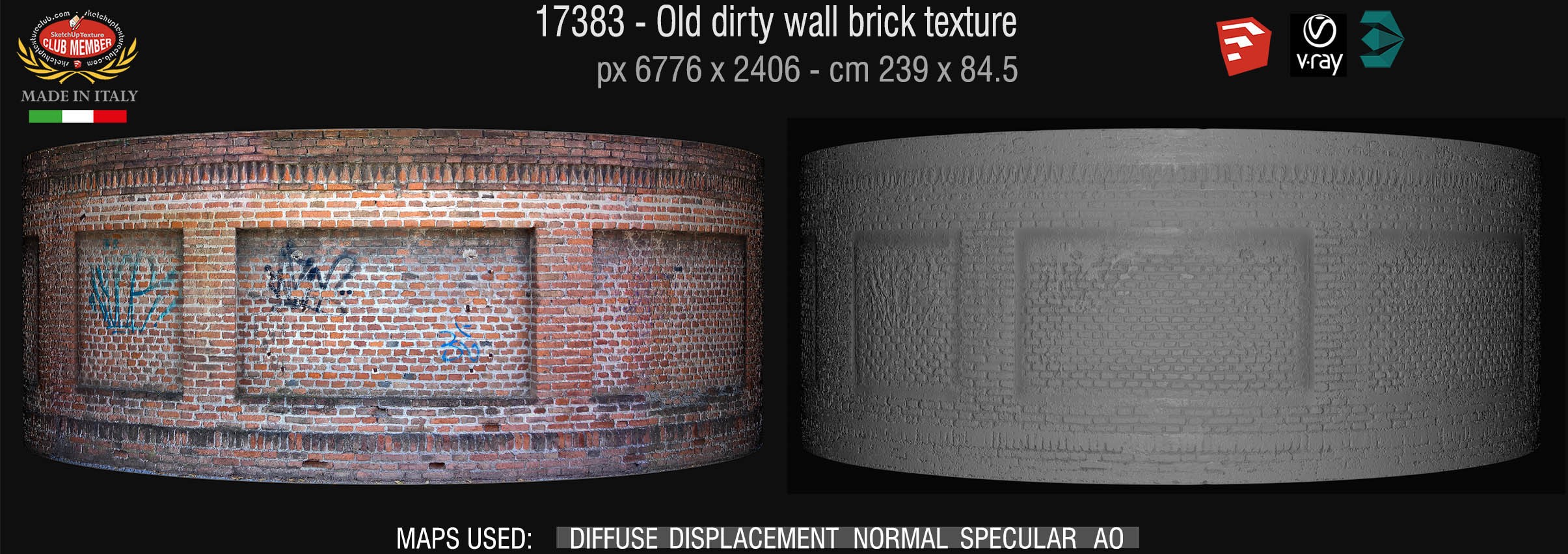 32_old dirty wall brick texture + maps DEMO