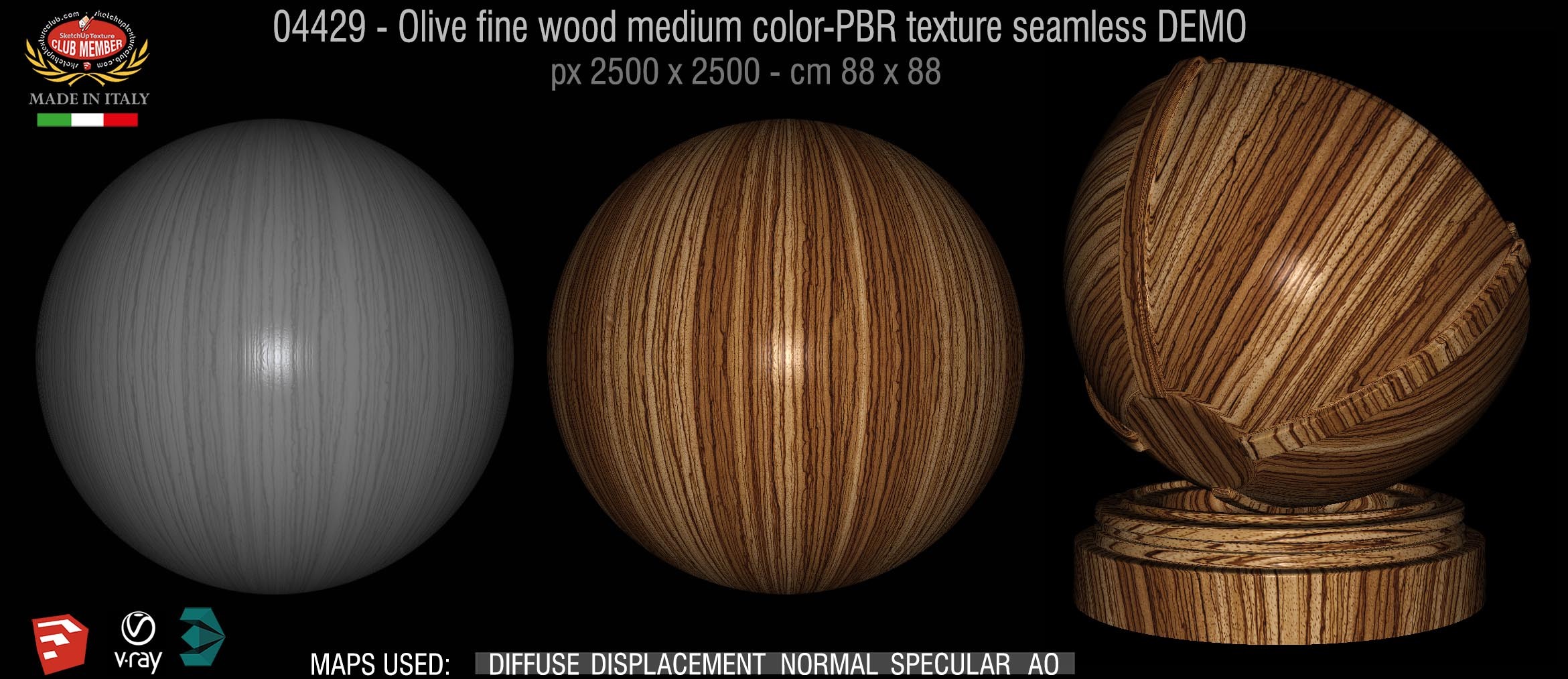 04429 Olive fine wood medium color-PBR texture seamless DEMO