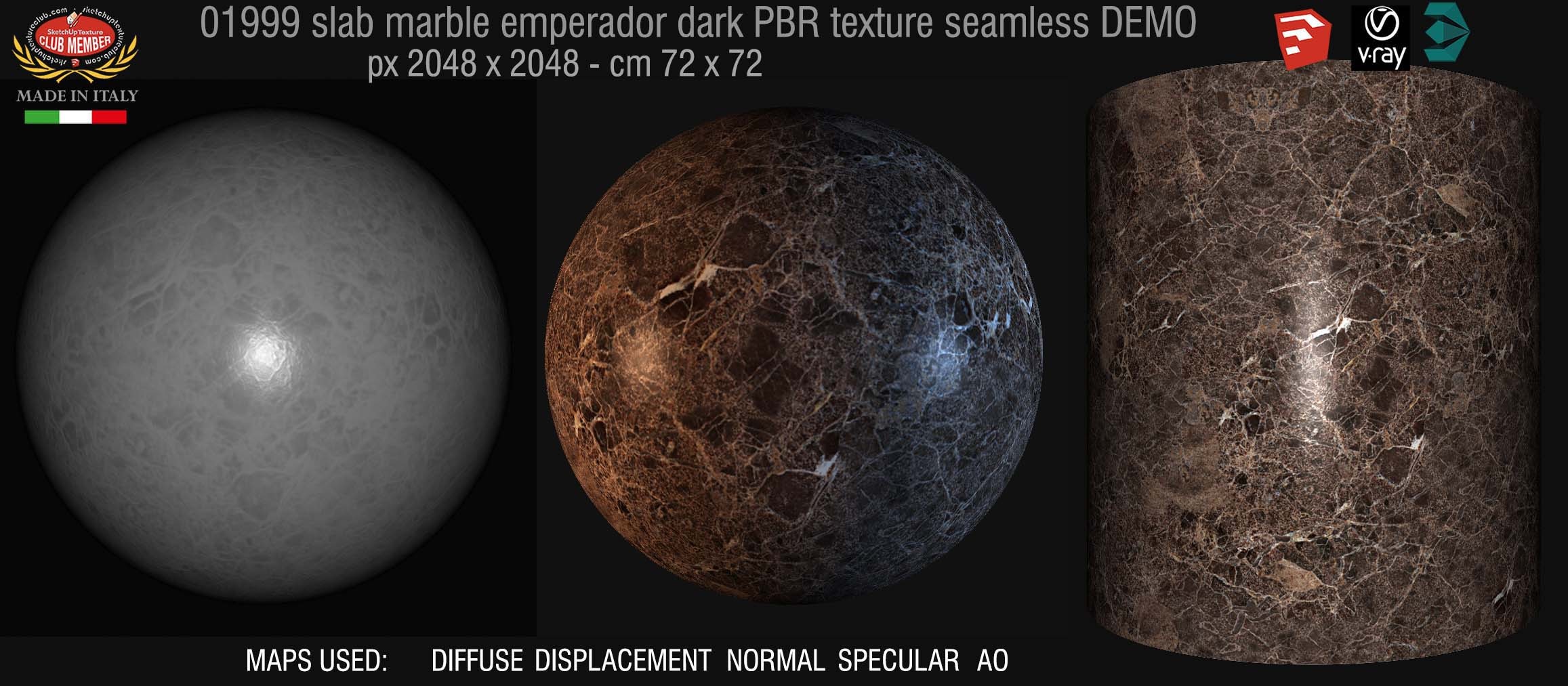 01999 slab marble emperador dark PBR texture seamless DEMO