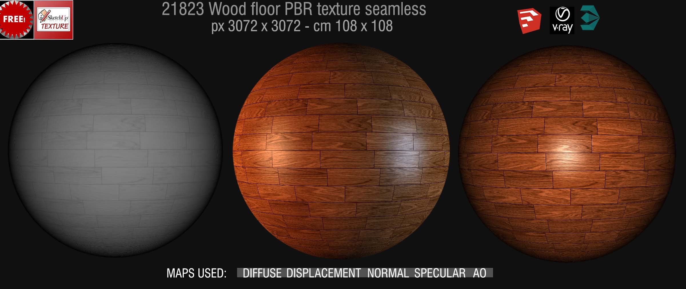21823 Wood floor PBR texture seamless DEMO