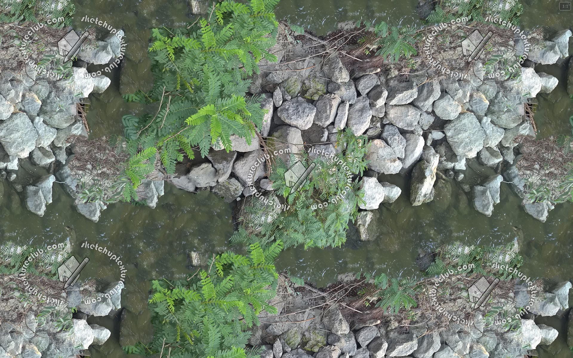 37 water stream texture - example of visualization of this seamless texture
