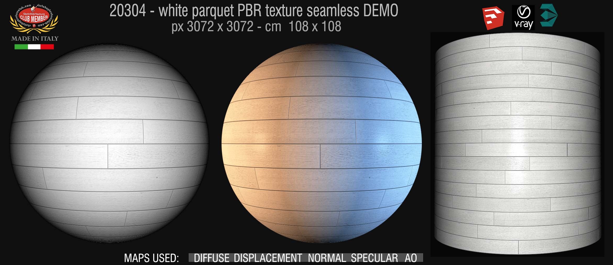 20304 white parquet PBR texture seamless DEMO