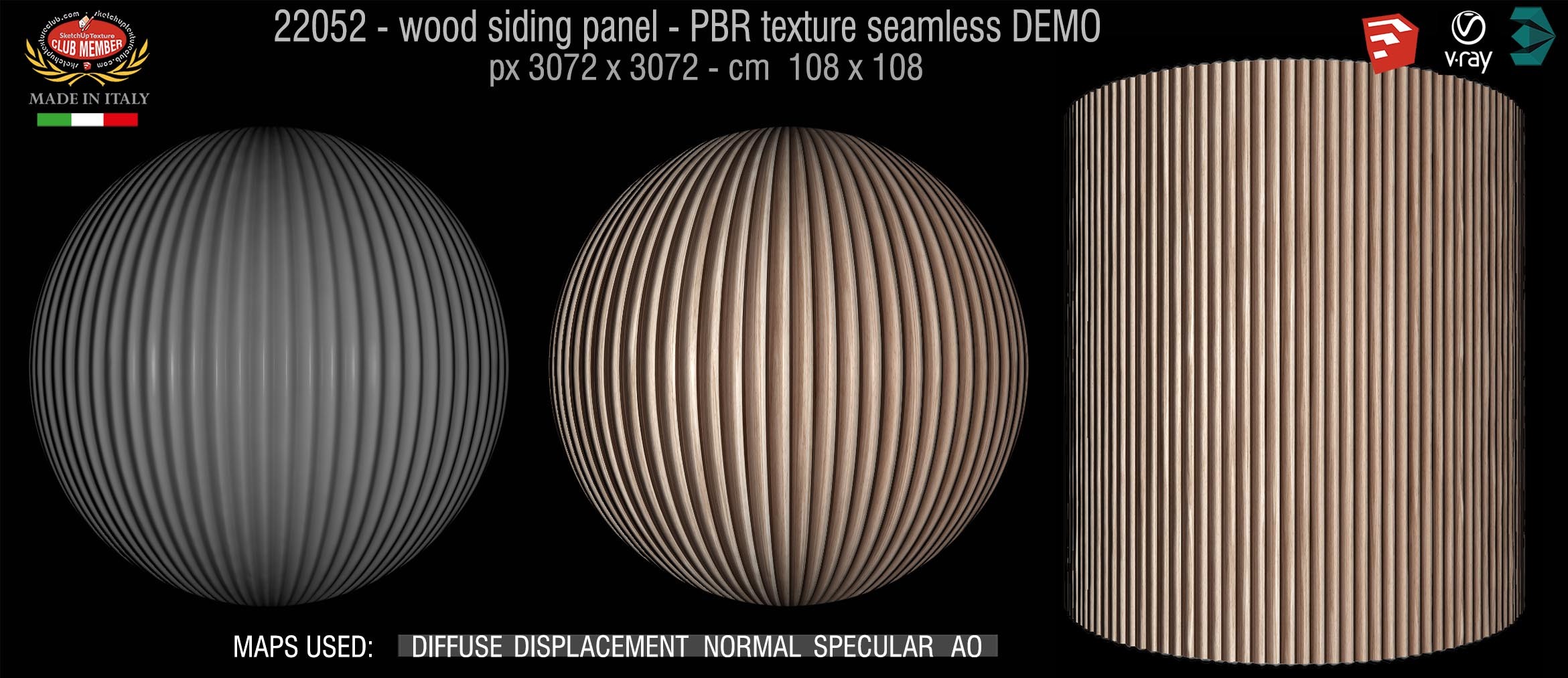 22052 wood siding panel PBR texture seamless DEMO