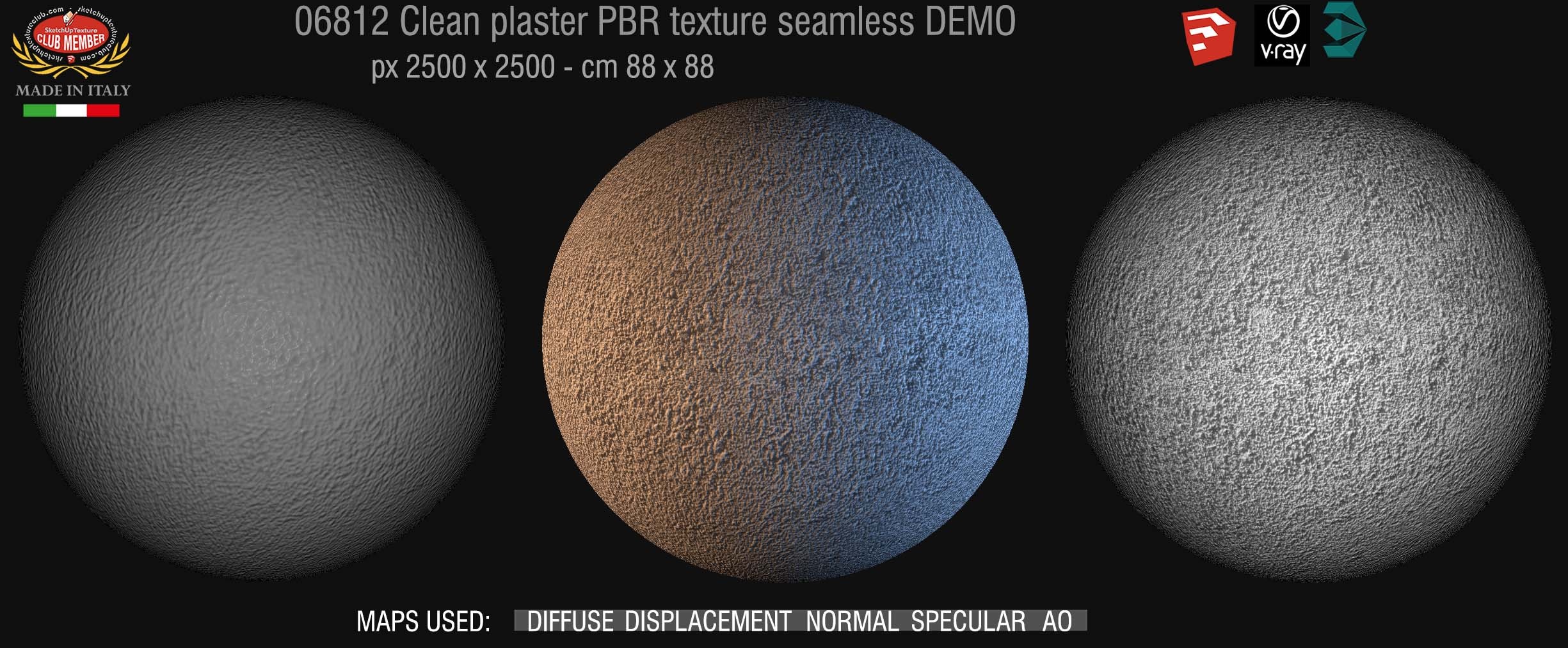 06812 Clean plaster PBR texture seamless DEMO