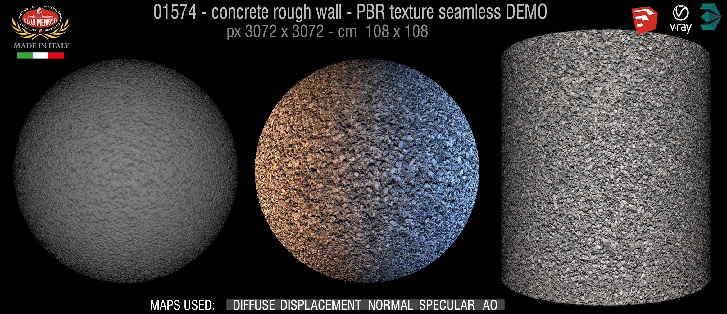 01574 concrete rough wall PBR texture seamless DEMO
