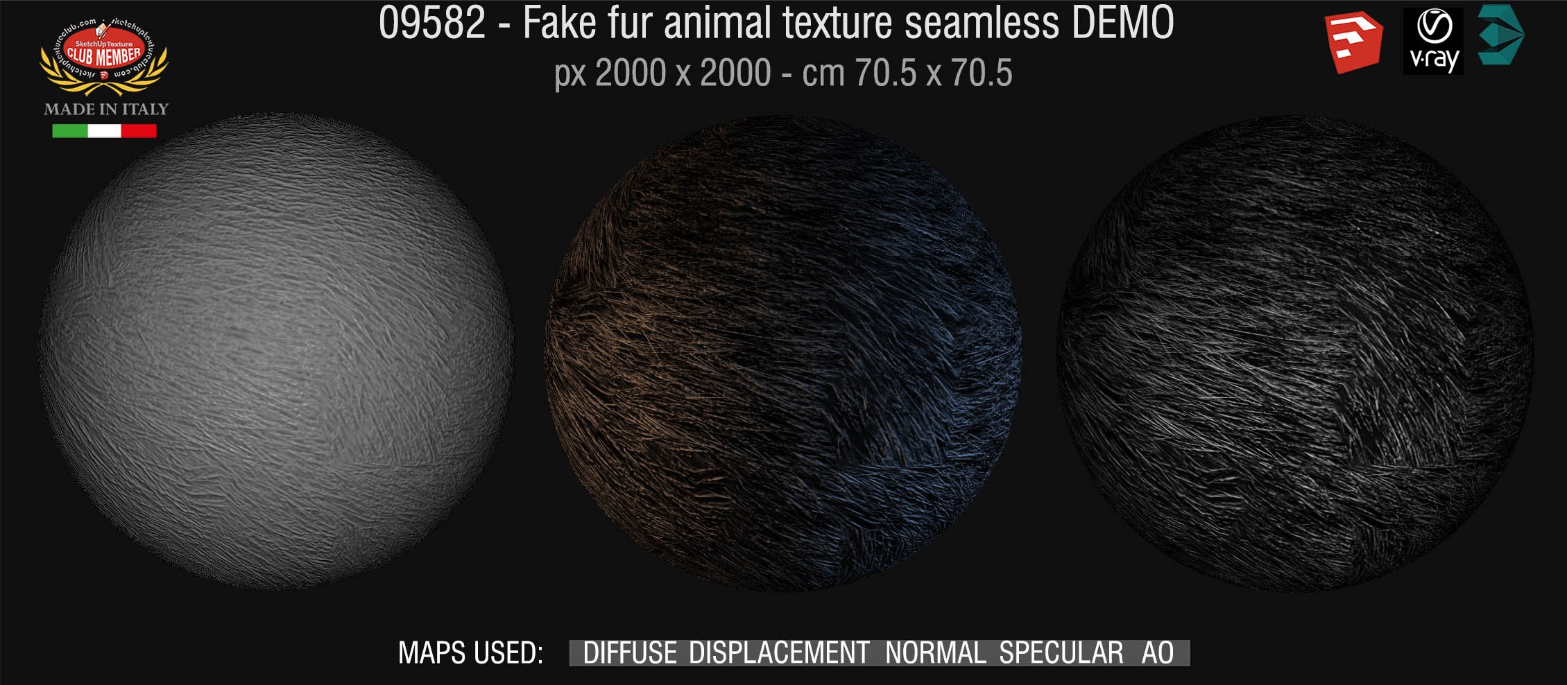 09582 HR fake fur animal texture seamless + maps DEMO