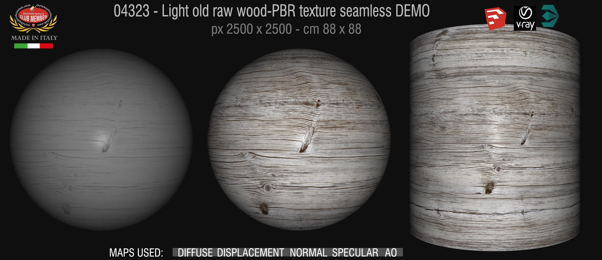 04323 Light old raw wood-PBR texture seamless DEMO