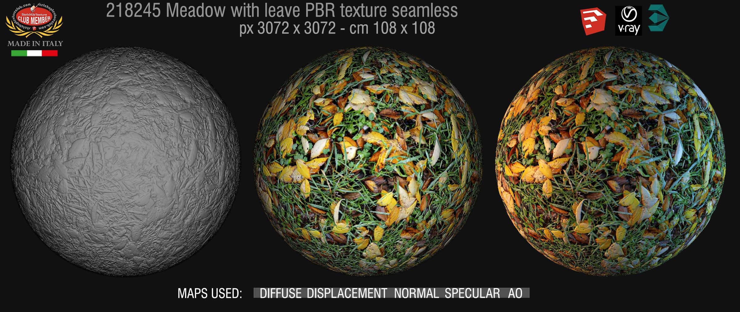 21845 Meadow with leaves PBR texture seamless DEMO