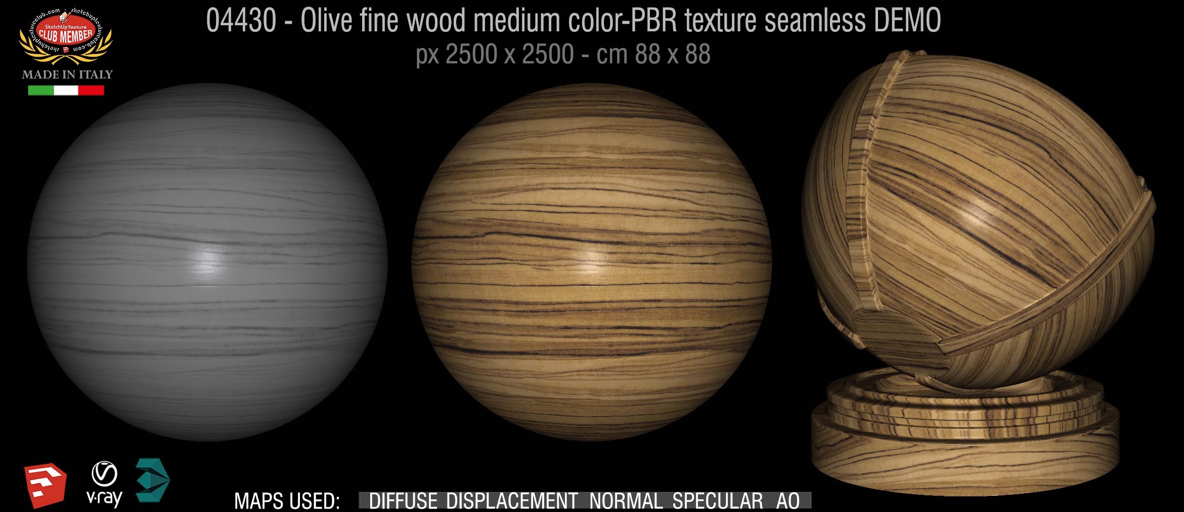 04430 Olive fine wood medium color-PBR texture seamless DEMO